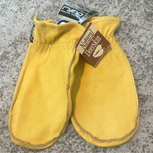 RYNO Yellow Deerskin Men’s Mittens L NWT